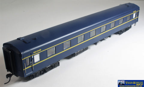 Plm-Pc404B Powerline S-Type Carriage (Broad Gauge) #6Bs Second-Class Vr Blue/gold Art-Deco Ho Scale