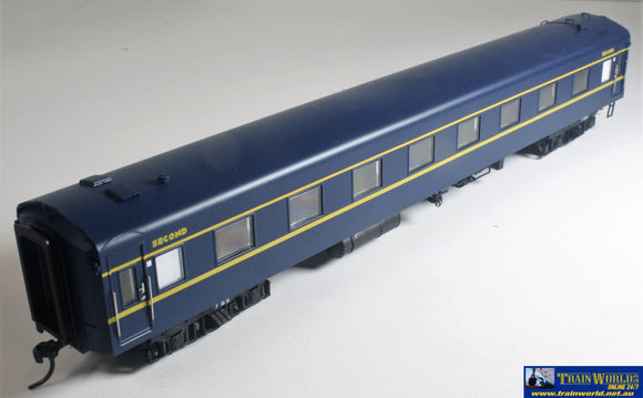 Plm-Pc404C Powerline S-Type Carriage (Broad Gauge) #7Bs Second-Class Vr Blue/gold Art-Deco Ho Scale