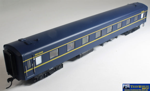Plm-Pc406A Powerline S-Type Carriage (Broad Gauge) #8Bs Second-Class Vr Blue/gold Art-Deco Ho Scale