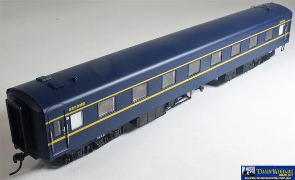 Plm-Pc406C Powerline S-Type Carriage (Broad Gauge) #10Bs Second-Class Vr Blue/gold Art-Deco Ho Scale