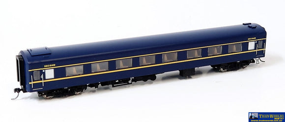 Plm-Pc501B Powerline Z-Type Carriage (Broad Gauge) #5Bz Second-Class Vr Blue/gold Art-Deco Ho Scale