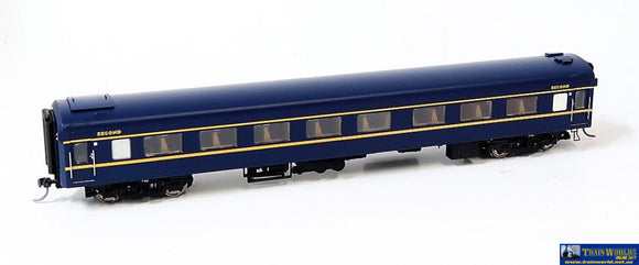 Plm-Pc501D Powerline Z-Type Carriage (Broad Gauge) #7Bz Second-Class Vr Blue/gold Art-Deco Ho Scale