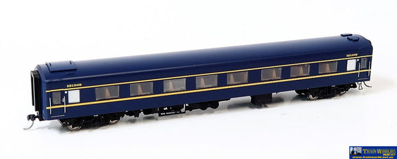 Plm-Pc501E Powerline Z-Type Carriage (Broad Gauge) #8Bz Second-Class Vr Blue/gold Art-Deco Ho Scale