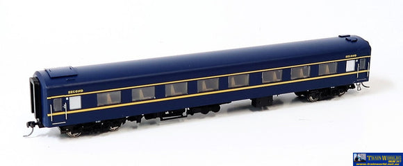 Plm-Pc501G Powerline Z-Type Carriage (Broad Gauge) #10Bz Second-Class Vr Blue/gold Art-Deco Ho Scale