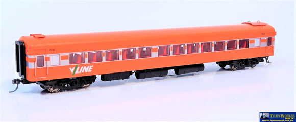 Plm-Pc505A Powerline Z-Type Carriage #261Vbk First-Class V/line Tangerine (Silver Ribbons) Ho Scale