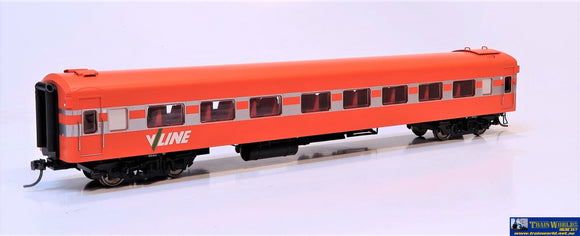 Plm-Pc510A Powerline Z-Type Carriage #270Bz Economy-Class V/line Tangerine (Silver-Ribbons) Ho Scale