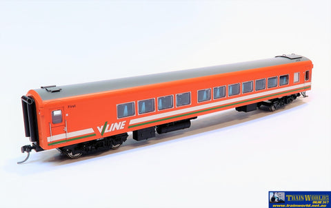 Plm-Pc515B Powerline Z-Type Carriage #256Acz First-Class V/line Tangerine With Green/white-Stripes
