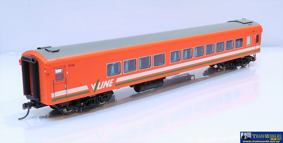 Plm-Pc515C Powerline Z-Type Carriage #257Acz First-Class V/line Tangerine With Green/white-Stripes