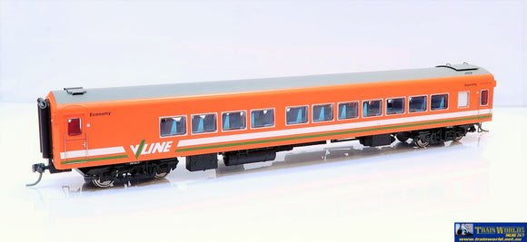Plm-Pc518A Powerline Z-Type Carriage #258Bcz Economy-Class V/line Tangerine With Green-White-Stripes