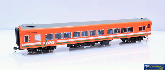 Plm-Pc518B Powerline Z-Type Carriage #261Bcz Economy-Class V/line Tangerine With Green-White-Stripes