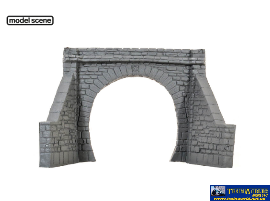 2pcs Diopart3D N Scale Railroad Tunnel Entrance – Single Track, Stone Look, Plastic