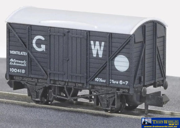 Pnr-43W Peco Gwr 10T Ventilated-Van 10W/B #100418 Grey (Era-3) N-Scale 1:148 Rolling Stock