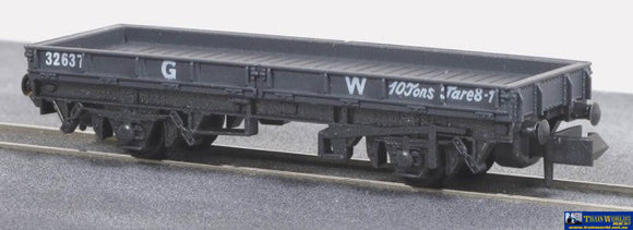 Pnr-5W Peco Gwr 10T Plate-Wagon #32637 Dark-Grey (Era-3) N-Scale 1:148 Rolling Stock