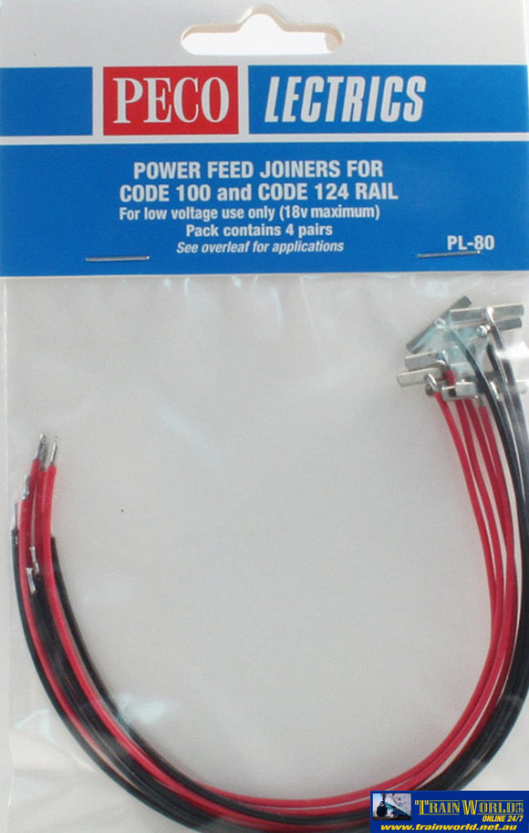 Ppl-80 Peco Code-124/100 (Oo/ho O-32 Bullhead & O-16.5) Power Feed-Joiners 8-Pack Track/accessories
