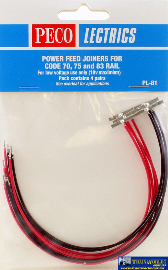 Ppl-81 Peco Code-83/75/70 (Oo/ho; Ho; Hom & Hon3) Power Feed-Joiners 8-Pack Track/accessories