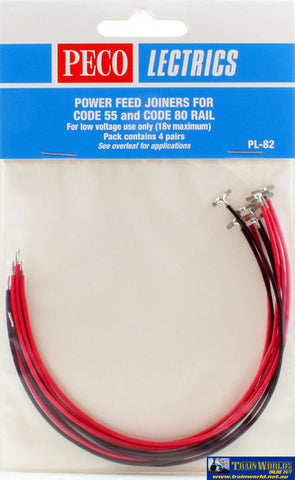 Ppl-82 Peco Code-80/55 (N Gauge & Oo9-Hoe) Power Feed-Joiners 8-Pack Track/accessories