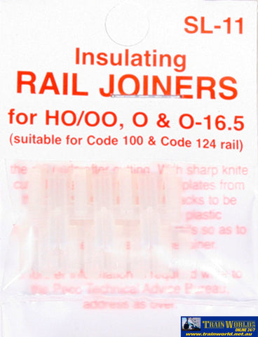 Psl-11 Peco Code-124/100 (Oo/ho O-32 Bullhead & O-16.5) Rail-Joiners (Plastic) 12-Pack