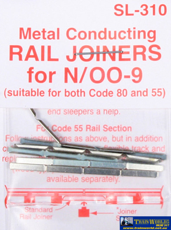 Psl-310 Peco Code-80/55 (N-Gauge & Oo-9/hoe) Rail-Joiners (Metal) 24-Pack Track/accessories