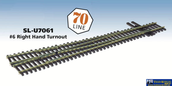 Psl-U7061 Peco Streamline Ho Code-70 (1092Mm Radius) #6 Right-Hand Turnout (Unifrog) 223.5Mm Length
