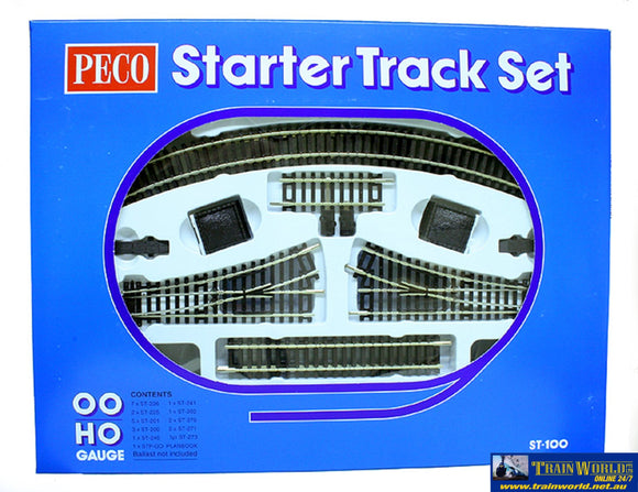 Pst-100 Peco Setrack Ho/oo Code-100 No.2 Radius (438Mm) Starter Set Track/accessories