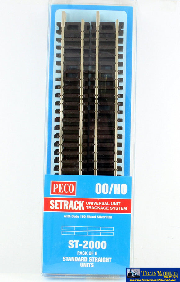 Pst-2000 Peco Setrack Ho/oo Code-100 Track Pack Standard-Straights (Pst-200 X8) Track/accessories
