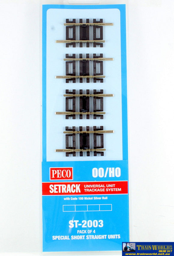 Pst-2003 Peco Setrack Ho/oo Code-100 Track Pack Special Short-Straights (Pst-203 X4)