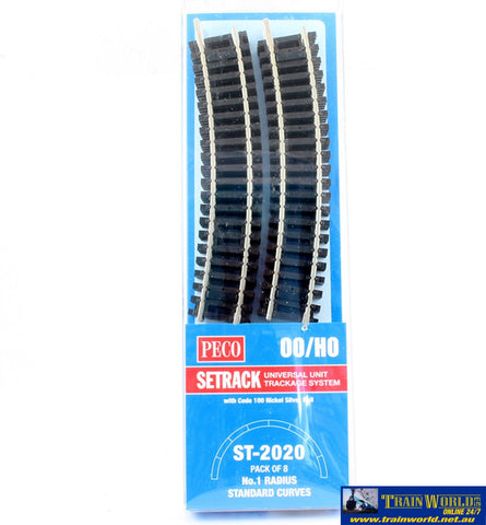 Pst-2020 Peco Setrack Ho/oo Code-100 Track Pack No.1 Radius (371Mm) Standard-Curves (Pst-220 X8)