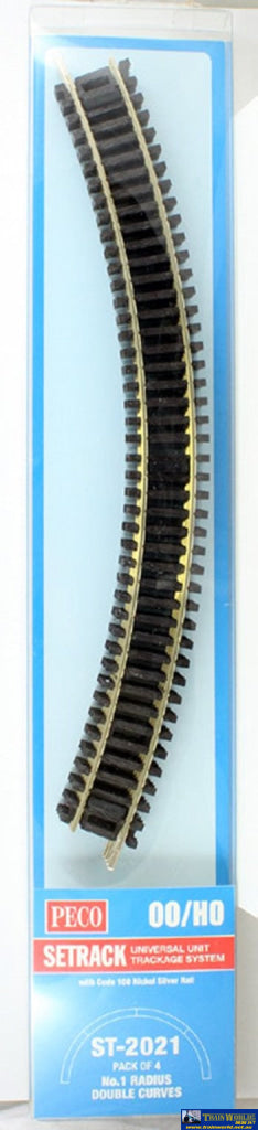 Pst-2021 Peco Setrack Ho/oo Code-100 Track Pack No.1 Radius (371Mm) Double-Curves (Pst-221 X4)