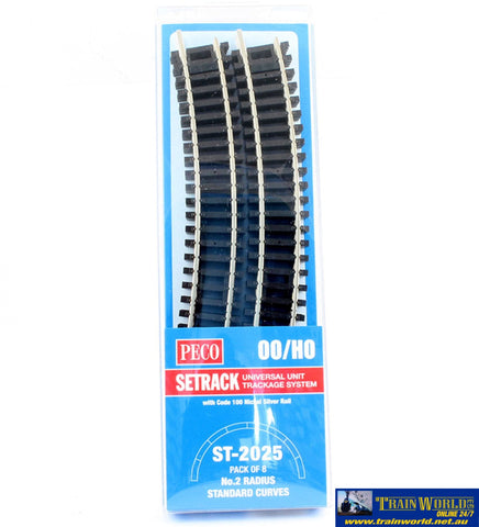 Pst-2025 Peco Setrack Ho/oo Code-100 Track Pack No.2 Radius (438Mm) Standard-Curves (Pst-225 X8)