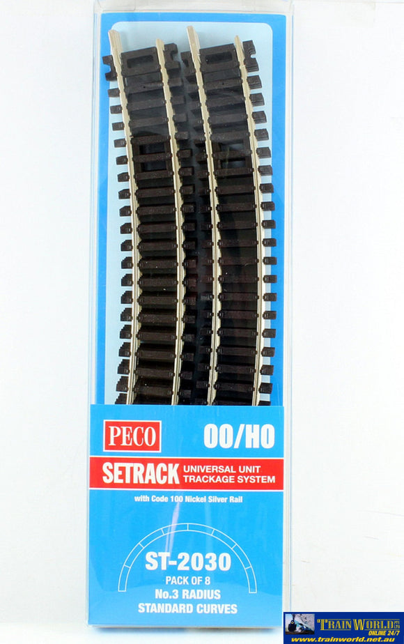 Pst-2030 Peco Setrack Ho/oo Code-100 Track Pack No.3 Radius (505Mm) Standard-Curves (Pst-230 X8)