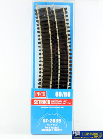 Pst-2035 Peco Setrack Ho/oo Code-100 Track Pack No.4 Radius (571.5Mm) Standard-Curves (Pst-235 X8)