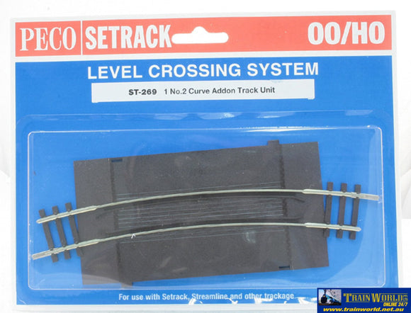 Pst-269 Peco Setrack Ho/oo Code-100 No.2 Radius (438Mm) Curved Level-Crossing Add-On