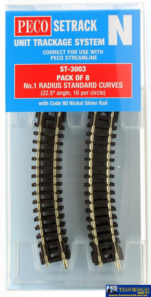 Pst-3003 Peco Setrack N Gauge Code-80 Track Pack No.1 Radius (228Mm) Standard-Curves (Pst-3 X8)