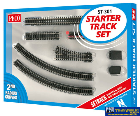 Pst-301 Peco Setrack N Gauge Code-80 No.2 Radius (263.5Mm) Starter Set Track/accessories