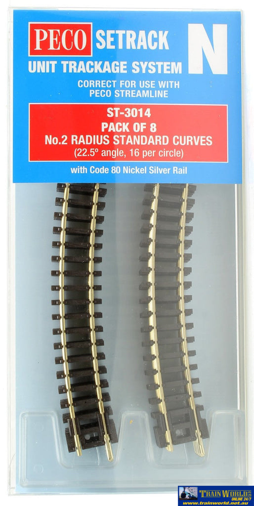 Pst-3014 Peco Setrack N Gauge Code-80 Track Pack No.2 Radius (263.5Mm) Standard-Curves (Pst-14 X8)
