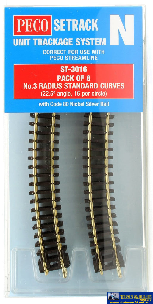 Pst-3016 Peco Setrack N Gauge Code-80 Track Pack No.3 Radius (298.5Mm) Standard-Curves (Pst-16 X8)