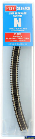 Pst-3017 Peco Setrack N Gauge Code-80 Track Pack No.3 Radius (298.5Mm) Double-Curves (Pst-17 X4)