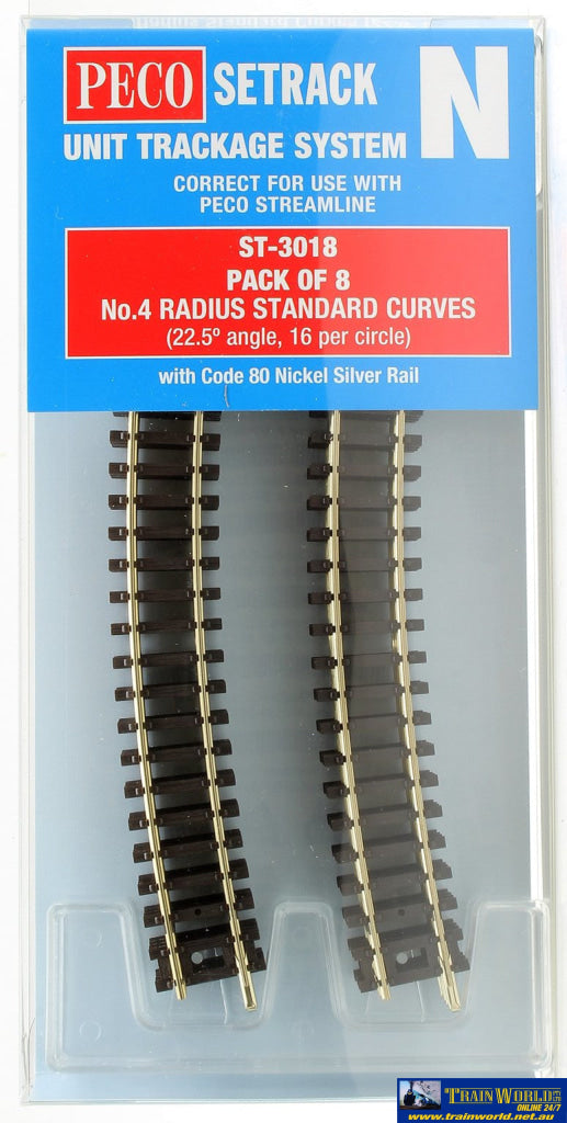 Pst-3018 Peco Setrack N Gauge Code-80 Track Pack No.4 Radius (333.4Mm) Standard-Curves (Pst-18 X8)
