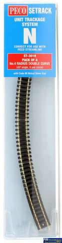 Pst-3019 Peco Setrack N Gauge Code-80 Track Pack No.4 Radius (333.4Mm) Double-Curves (Pst-19 X4)