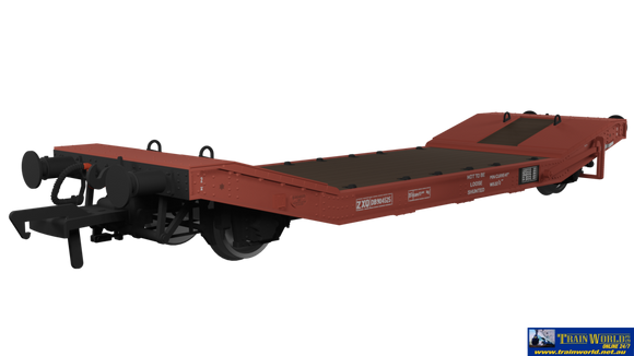 Rap-929007 Rapido Uk Br 25T Lowmac ’Zxq’ #Db904525 Red Oxide Era-6 Oo-Scale Rolling Stock