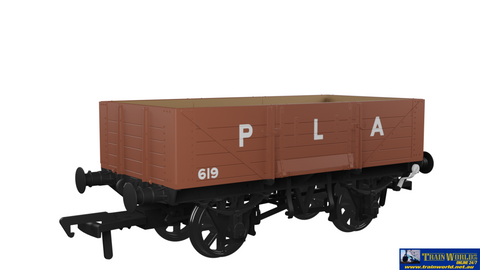 RAP-971018 Rapido UK PLA Dia-O18 5-Plank Open-Wagon (Unfitted) ’Port of London Authority’ #619 Brown Era-3 OO-Scale