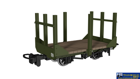 RAP-990704 Rapido UK Stake Wagon – Plain Green No.59 009-Scale - Rolling Stock