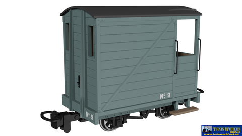 RAP-990803 Rapido UK Single Veranda Brake Van – Plain Grey No.9 009-Scale - Rolling Stock