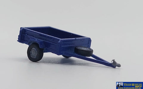 Sce-0007 Sixcoupled Engineering Box Trailer Blue N-Scale Part