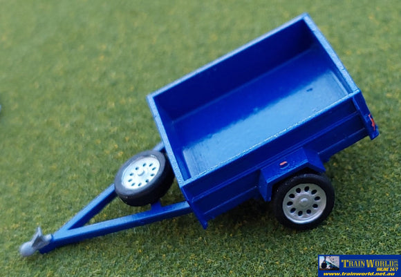 Sce-0010 - Sixcoupled Box Trailer Blue Oo Scale Part