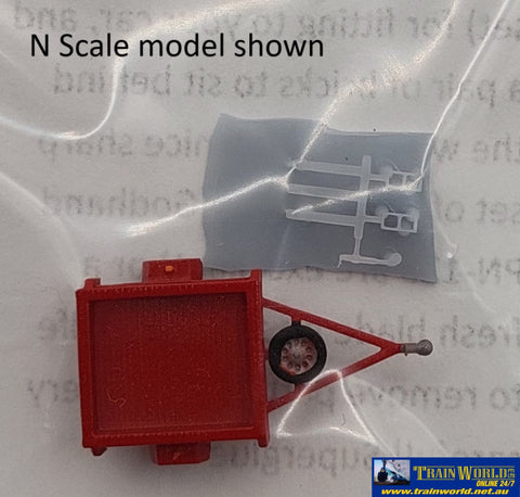 Sce-0012 - Sixcoupled Box Trailer Red Tt Scale Part