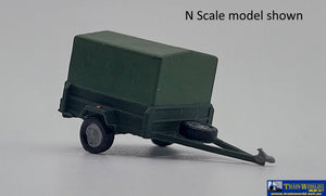 Sce-0018 - Sixcoupled Canvas Top Trailer Green Tt Scale Part