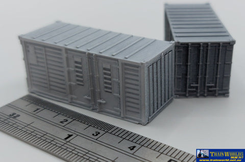 SCE-0145 Sixcoupled Engineering 20’ Container Kit COD style (2pk) N Scale ContainerAndLoad