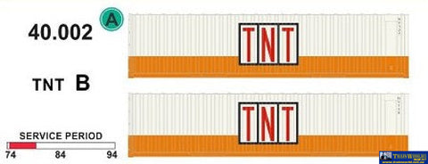 Sds-040002 Sds Models 40’ Jumbo-Container ’Tnt’ Pack-B (Twin-Pack) Ho Scale Containerandload