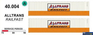 Sds-040004 Sds Models 40’ Jumbo-Container ’Alltrans Express’ Pack-B (Twin-Pack) Ho Scale